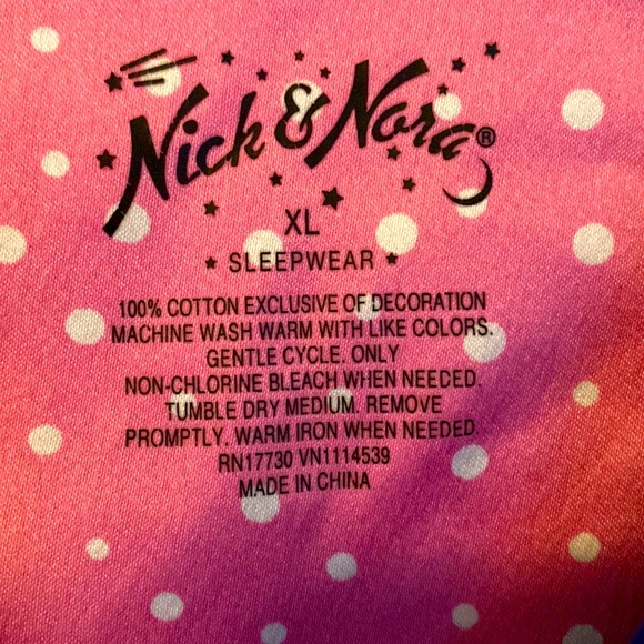 Nick & Nora cotton flannel holiday cocktails sleep shirt XL - Picture 7 of 9
